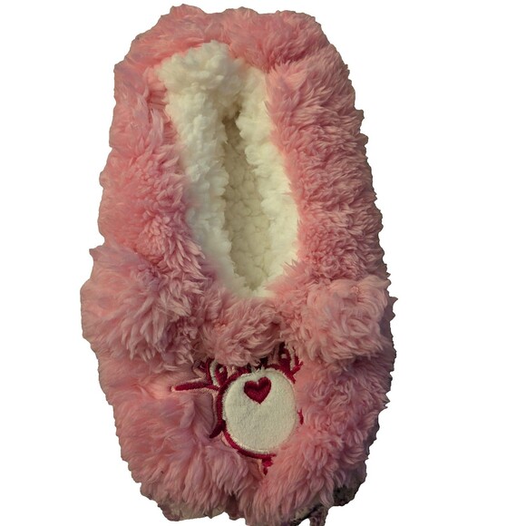 Women's Pink Care Bears Pull-On Slipper Socks with Grippers - S/M 5.5-7.5 - Picture 1 of 4